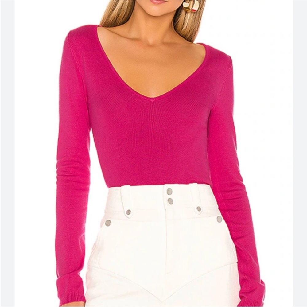 Revolve Privacy Please Addison Pink V Neck Sweater